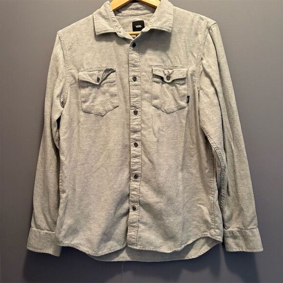 Vans Other - Vans Men's Gray Long Sleeve Button-Up Shirt Size M Casual